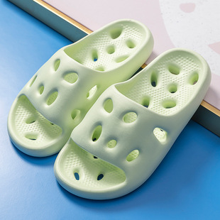 Bathroom bath slippers non-slip antibacterial deodorant eva soft bottom hole leaking toilet slippers female summer couple