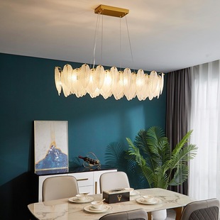 French Accessible Luxury Living Room Chandelier Italian Post-modern Simple Designer Feather Glass Master Bedroom Dining Room Lamps