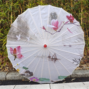 Classical Hanfu oil paper umbrella indoor and outdoor ceiling decoration silk umbrella dance props umbrella cheongsam catwalk printing umbrella