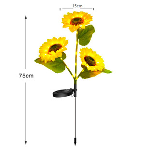 Solar Sunflower Lantern Outdoor Garden Courtyard Villa Lawn Landscape Decorative Light LED Flower Land