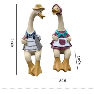 New Cross-border Duck Couple Cute Animal Ornaments Outdoor Courtyard Decoration Resin Carving Crafts Holiday Decoration