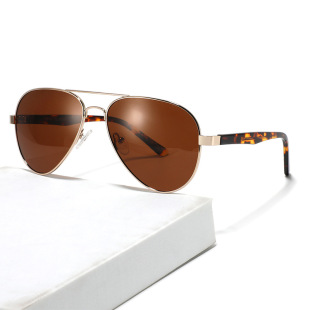 Cross-border Men's Advanced Plate Foot Metal Frame Aviator Sunglasses Fashion All-match UV-proof Polarized Sunglasses