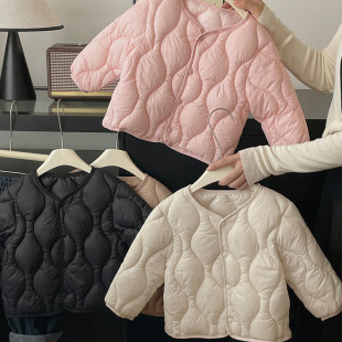 Children's Down Cotton Liner Short Style Boys and Girls Baby Cotton-padded Jacket Small and Medium Children's Clothing Autumn and Winter Cotton-padded Clothes Inner School Uniform Style