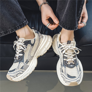 Men's Shoes 2025 Summer New Mesh Breathable Thick Sole Height-increasing Casual Spring and Autumn All-match Torre Student Sports Trendy Shoes