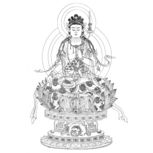 Thangka Painting Gold Hanging Painting Wisdom Manjusri Bodhisattva Line Draft Digital Oil Color Filling diy Hand-painted Gift Oil Painting