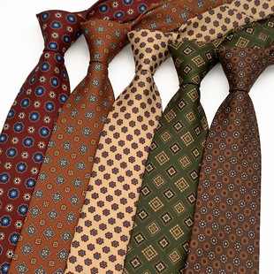 New Printed Tie Trendy Men's Dress Business Casual Fashion Flower Hong Kong Style Interesting Tie Hand Tie 9CM Wide