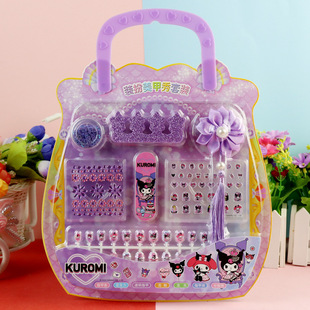 Children's Cartoon Sanrio Kulomi Nail Rings Gem Antique Pendant Nail Fake suit Nail Sticker