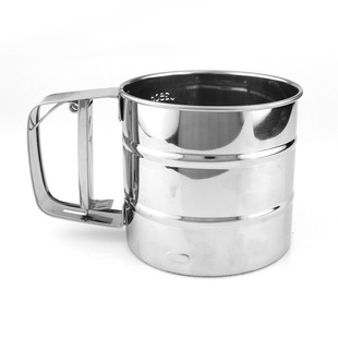 Factory direct small size cup with scale manual stainless steel flour sieve DIY baking tools factory wholesale