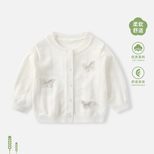 Baby Outwear Autum Clothing Baby Girl Knitted Cardigan Infant Thin Sweater Top Autum Girls Spring and Autum Clothing