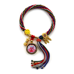 Hand-woven Tibetan style recurrent hand rope Wuye hand rope Green mother zachilam thangka bracelet Tibetan hand rope