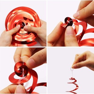 2024 Birthday Party Christmas Hanging Ornaments Spiral PVC Hanging Ornaments Pull Flower Display Window Corridor Ceiling Decoration