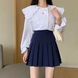 elastic waist skirt women's summer pocket pleated skirt autumn and winter 2024 new high waist slimming short skirt