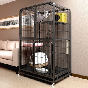 Cat Cage with Toilet Villa Super-large Free Space Indoor Empty Cage Cats Home Three-layer Small Cat Nest