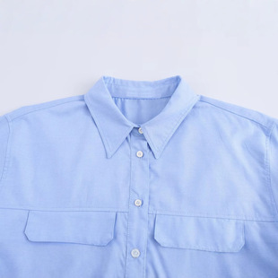 ZR Foreign Trade Wholesale European and American Style Women's Wear All-match Casual Loose Lapel Long Sleeve Oxford Shirt 7969023