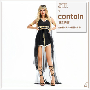 Halloween Costume European and American Spice Girls dress Cleopatra Athena Greek Goddess Medieval Performance Costume