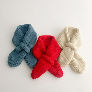 New boys and girls cross scarf baby autumn and winter warm scarf baby scarf hat all-match