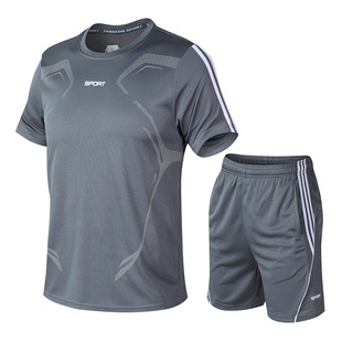 Sports suit men's summer fitness short-sleeved T-shirt men's quick-drying clothes running loose casual sports fashion suit