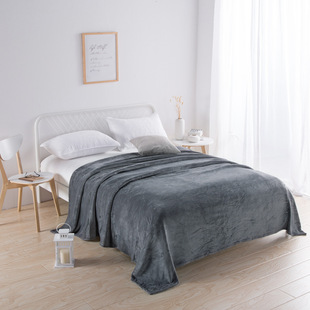 Flannel solid color blanket foreign trade coral fleece sheets black and white fleece blanket hotel special small blanket gift wholesale