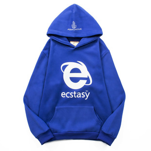 Kanye Fashion European and American Ins Style Niche High Street Retro Big E Letter Print Hoodie Sweatshirt Loose Jacket Trendy