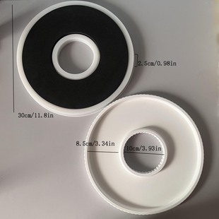 30cm Striped Decorative Tray Dish Silicone Mold Round Tray Shell Vase Candlestick Decorative Ornament Mold
