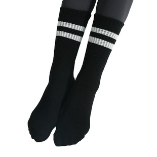 Round Head Flat Middle Tube Two-Bar Yoga Socks Non-Slip Professional Women's Pilates Socks Autumn and Winter Indoor Fitness Warm