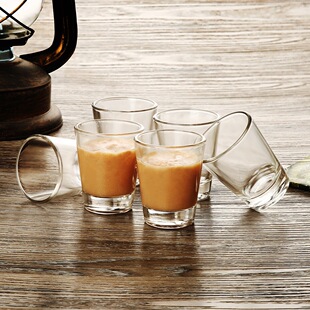 BCnmviku Espresso Measuring Cup Ince Cup Small Light Cup Liquor Glass Thick Bottom Small Round Cup Transparent Glass