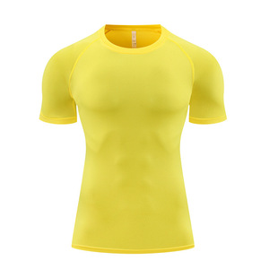 Cross-border Quick-drying Short-sleeved Fitness Suit Running Sports Training Basketball Base Top High Elastic Compression Sports Tight