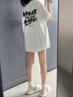 2024 new summer round neck short sleeve t-shirt women's simple style Korean style letters fashion casual all-matching top ins style