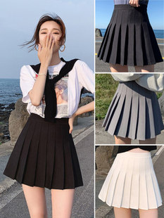 (Safety pants + zipper + button) pleated skirt JK uniform skirt all-match skirt spring and summer short skirt autumn