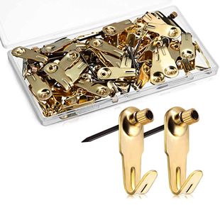 For Cross-border 100pcs20lbs Metal Photo Frame Hook Nail Set Wooden Wall Hook Clothes Bag Seamless Hook in Stock