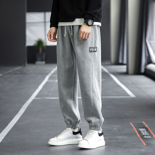 Sports casual pants men's plus size trendy brand ins trendy loose all-match Four Seasons New cropped sweatpants trousers
