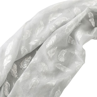 Foreign trade single Korean long hot silver bright feather scarf women's thin all-match four seasons available gauze is very fairy and beautiful