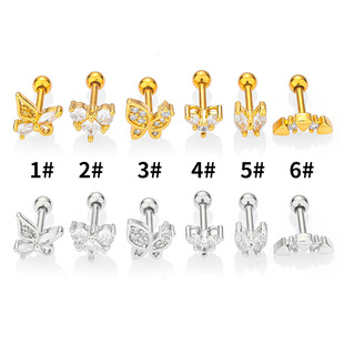 Trendy New Style Simple Stainless Steel Rod Earring Distinctive Sleep Free Ear Bone Nail Small and Exquisite Ear Nail Earrings