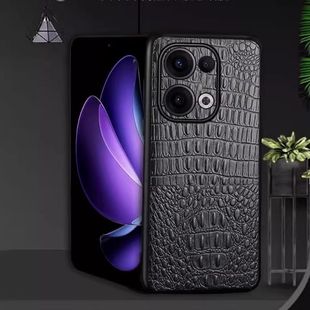 Применимо для OPPOReno13 чехол для телефона Reno13Pro с настоящим слоем из кожи крокодила для мужчин