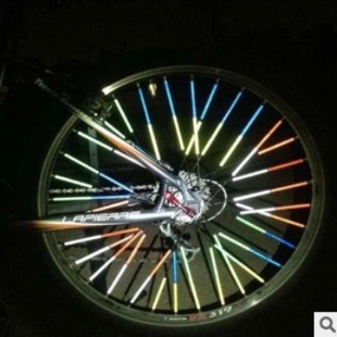 Bicycle reflective spokes stickers steel wire card strip warning night walking reflective stickers mountain bike bicycle Hot Wheels night riding