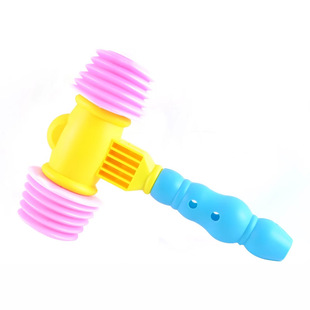 Cross-border Hot for Children BB Hammer Two-color Mixed Plastic Hammer Children's Wisdom Knock Inflatable Toy Hammer