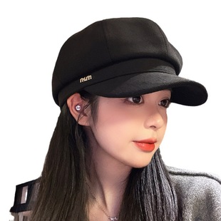 Classic peaked octagonal hat women's Korean-style autumn and winter vintage brushed newsboy hat face-looking small fashion painter beret fashion