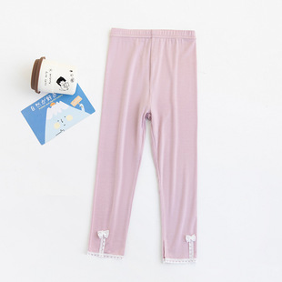 Summer Girl's Ankle-length Pants Korean Style White Lace Girl's Leggings Thin Cool Girl's Trousers Breathable Anti-mosquito