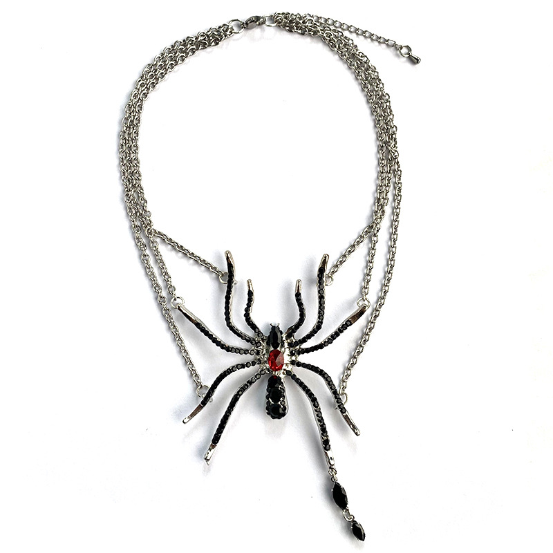European and American Cross-Border Jewelry Gothic Spider Pendant Necklace New Niche Personalized Design Necklace Versatile Clavicle Chain