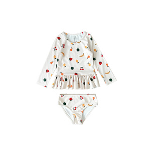Girls' Summer Split Swimsuit 2025 New Baby Long Sleeve Sun-proof Quick-drying Girls Ins Seaside Vacation Swimsuit