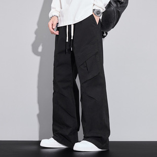 Spring 2025 American New Plus Fertilizer Plus-sized Coil Pants plus size Fashion Brand Casual Sports Pants Straight Leg Pants