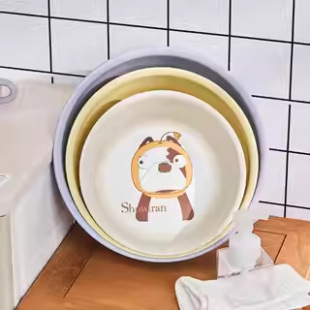 Household Products White Large Thickened Plastic Basin Old-fashioned Washing Clothes Large Basin Small Washbasin