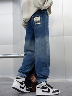 Boys Jeans Spring and Autumn Fashionable Simple Large Children's Loose Jeans Trendy Children's Outer Wear Children's Pants Vintage