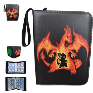 Amazon Direct Supply Baokemeng Card Book Card Storage Book Four-Palace Large Capacity Leather Animation Zipper Storage Bag