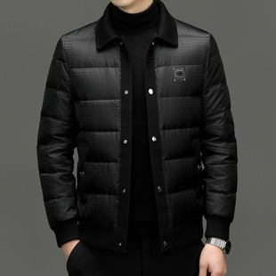 90 White Duck Down Jacket Men's Winter Korean Style Middle-aged Business Casual Windproof Warm Laps Jacket Coat Clothes