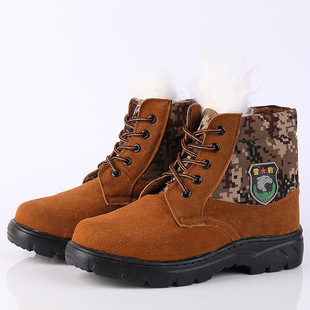 Men's warm shoes steel toe cap labor protection shoes men's cotton shoes wool shoes high-top shoes cotton shoes winter shoes leather shoes anti-smashing shoes