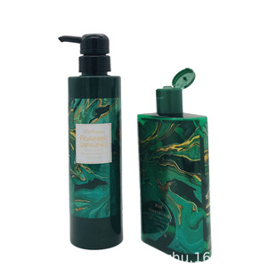 Return beads custom 350ml wash and protect bottle square flat shoulder shampoo shower gel sub-bottled cosmetic plastic bottle
