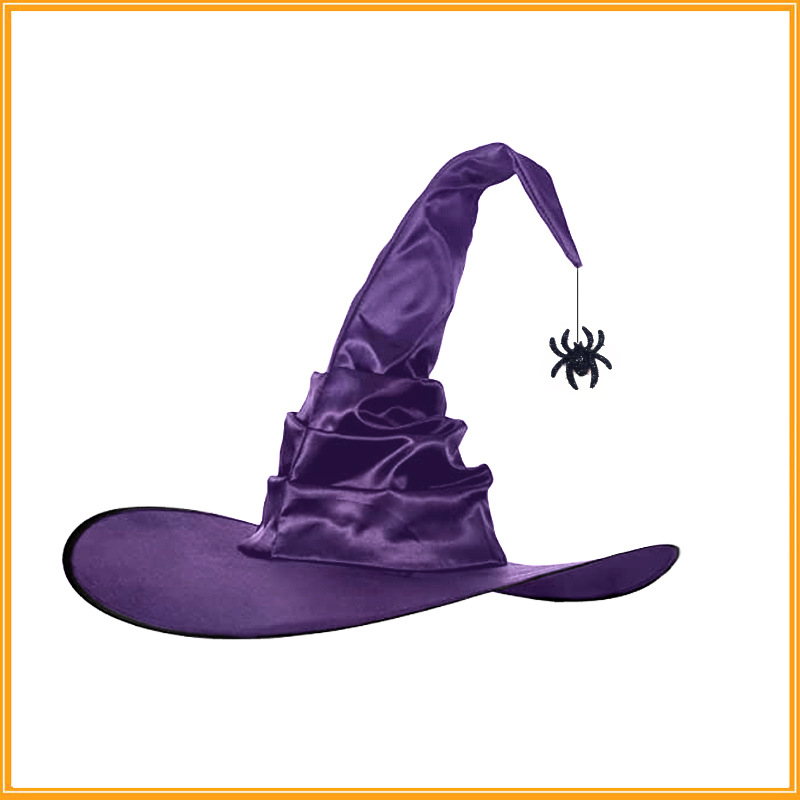 in stock Halloween Pleated Witch Hat Polytaff Spider Pendant Harry Potter Witch Hat Corner Witch Hat