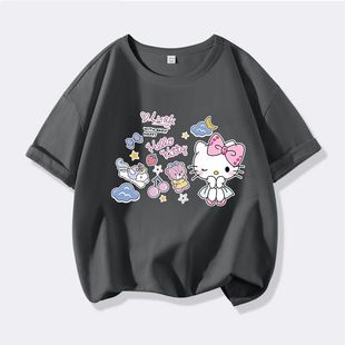 HelloKitty Hello Kitty для девочек летняя хлопковая футболка с короткими рукавами для детей