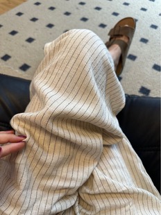 Summer Relaxation Pants Cotton Linen High Waist Loose Comfortable Breathable Wide Leg Pants Women's Slimming Striped Casual Pants